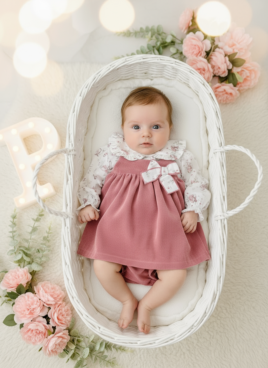 Conjunto bosque: vestido, blusa e tapa fraldas