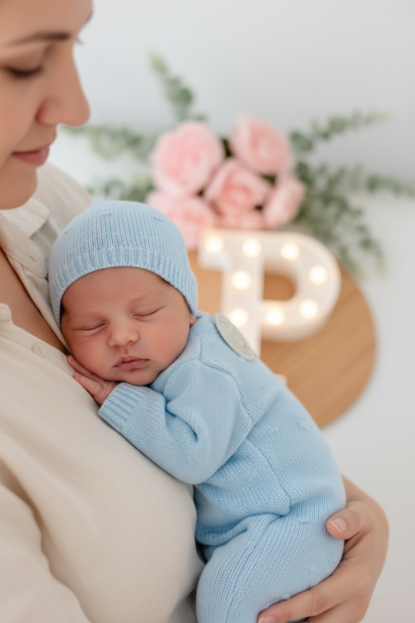 Babygrow e touca malha Outono Inverno