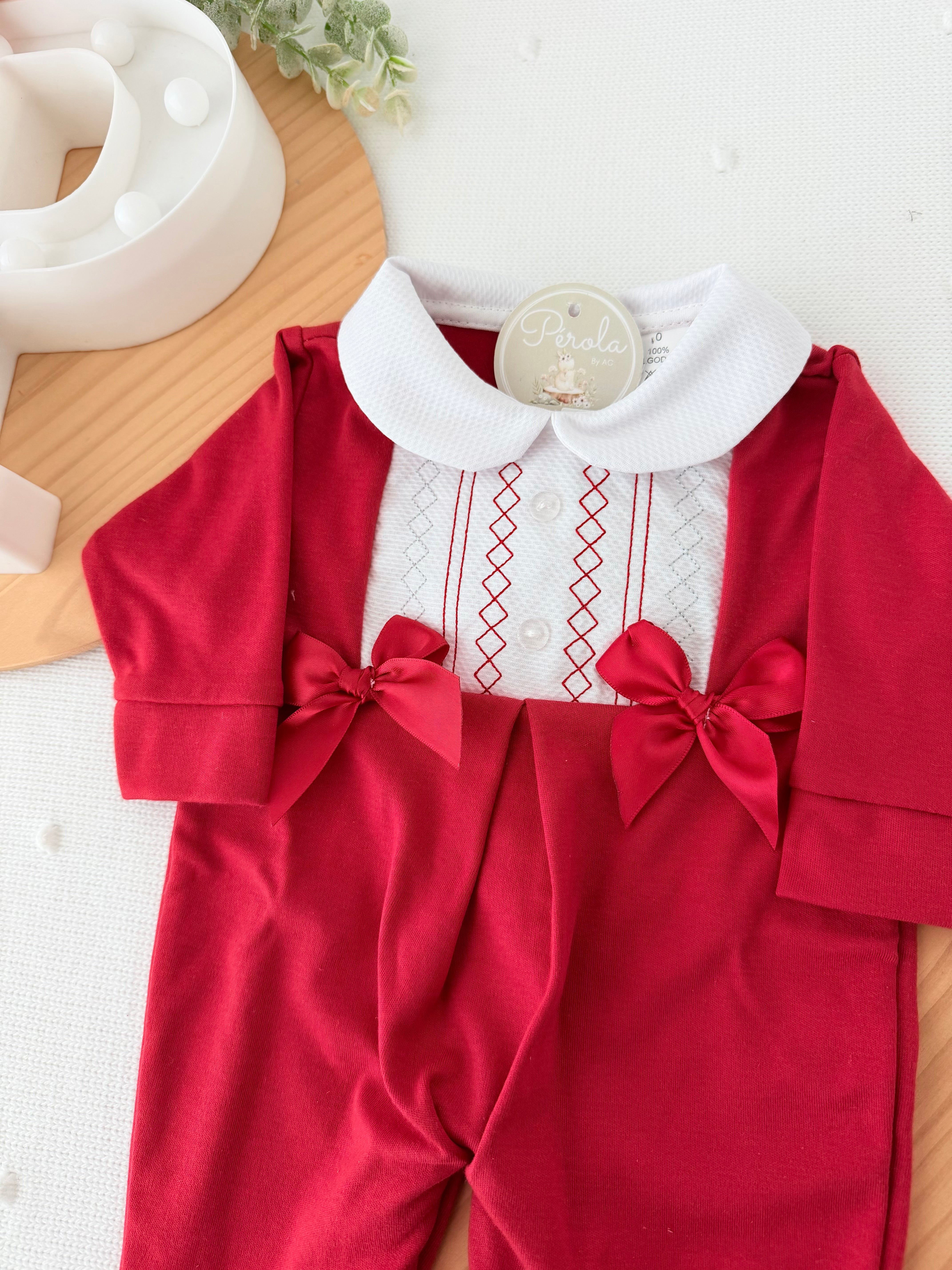 Babygrow algodão laços