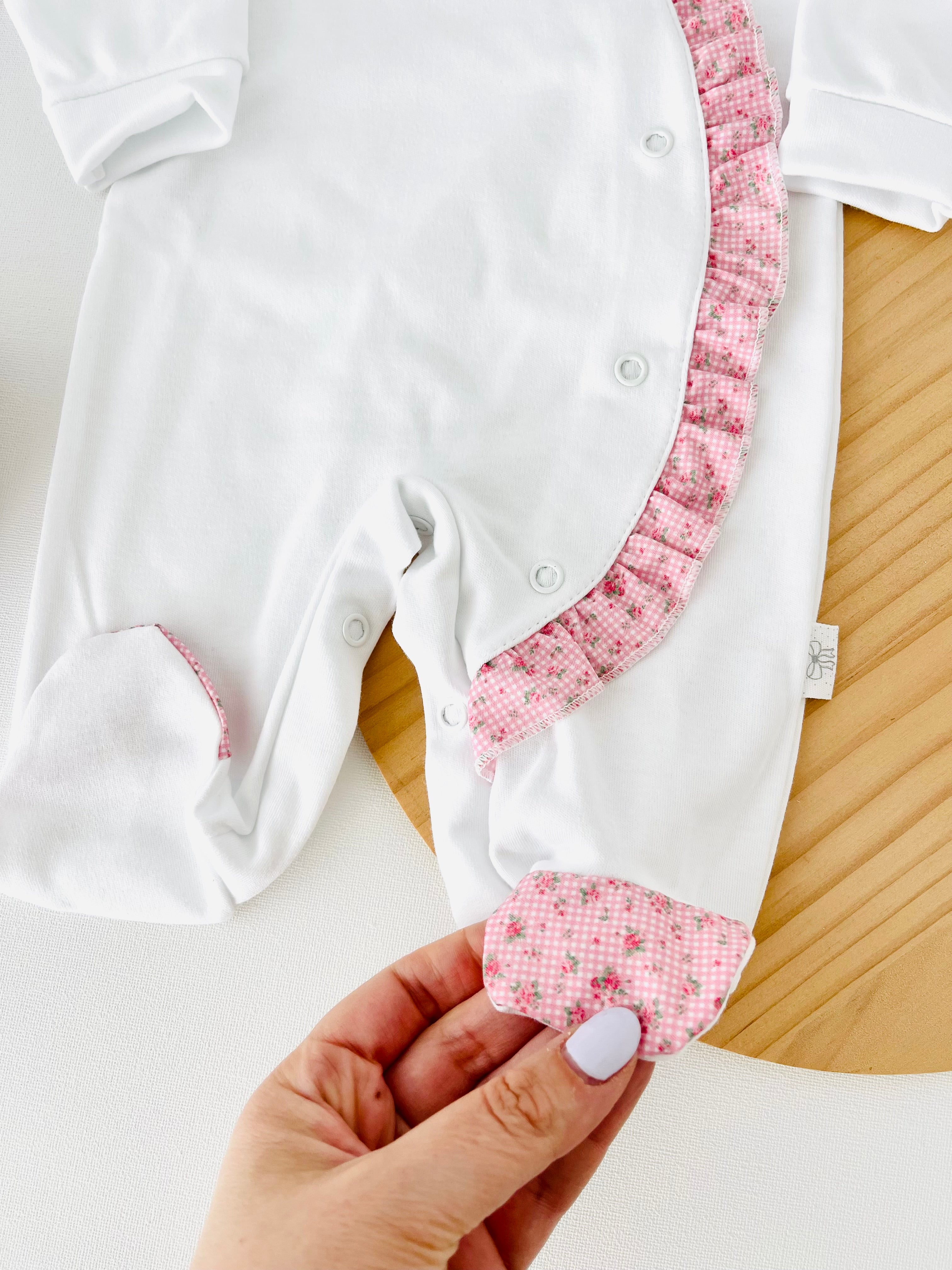 Babygrow em algodão - tema flores