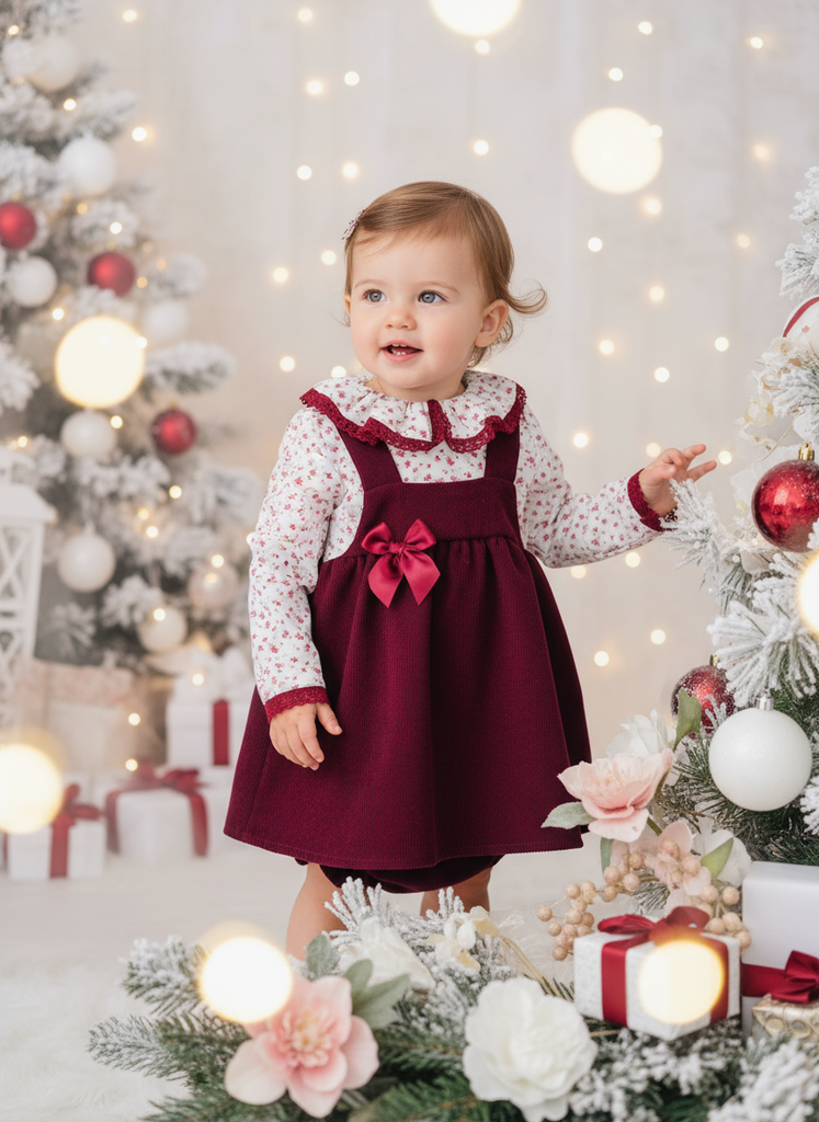 Conjunto Bordeaux Floral