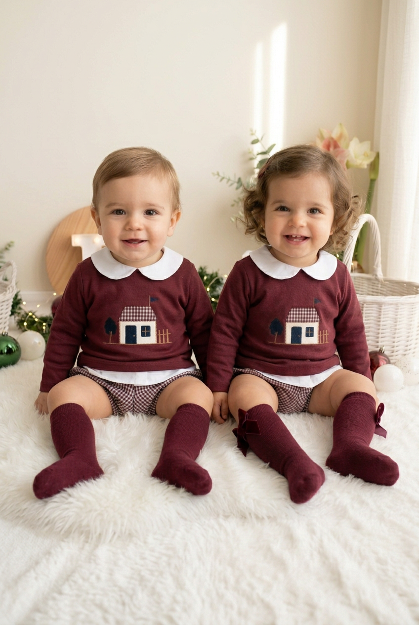 Conjunto casinha unissexo: camisola e calções