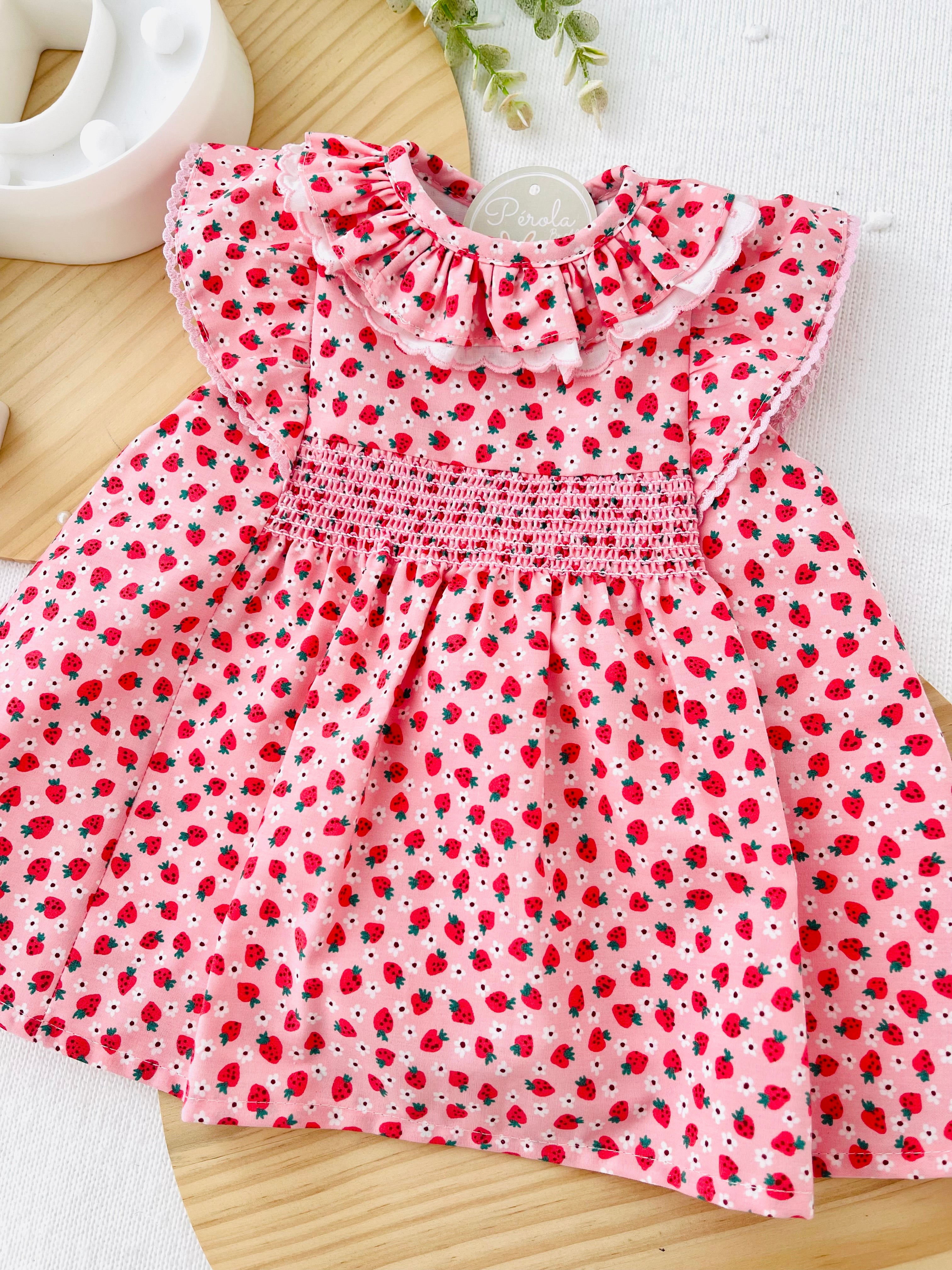 Vestido moranguinhos 3-18M