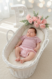 Conjunto riscas rosa: camisola e tapa fraldas