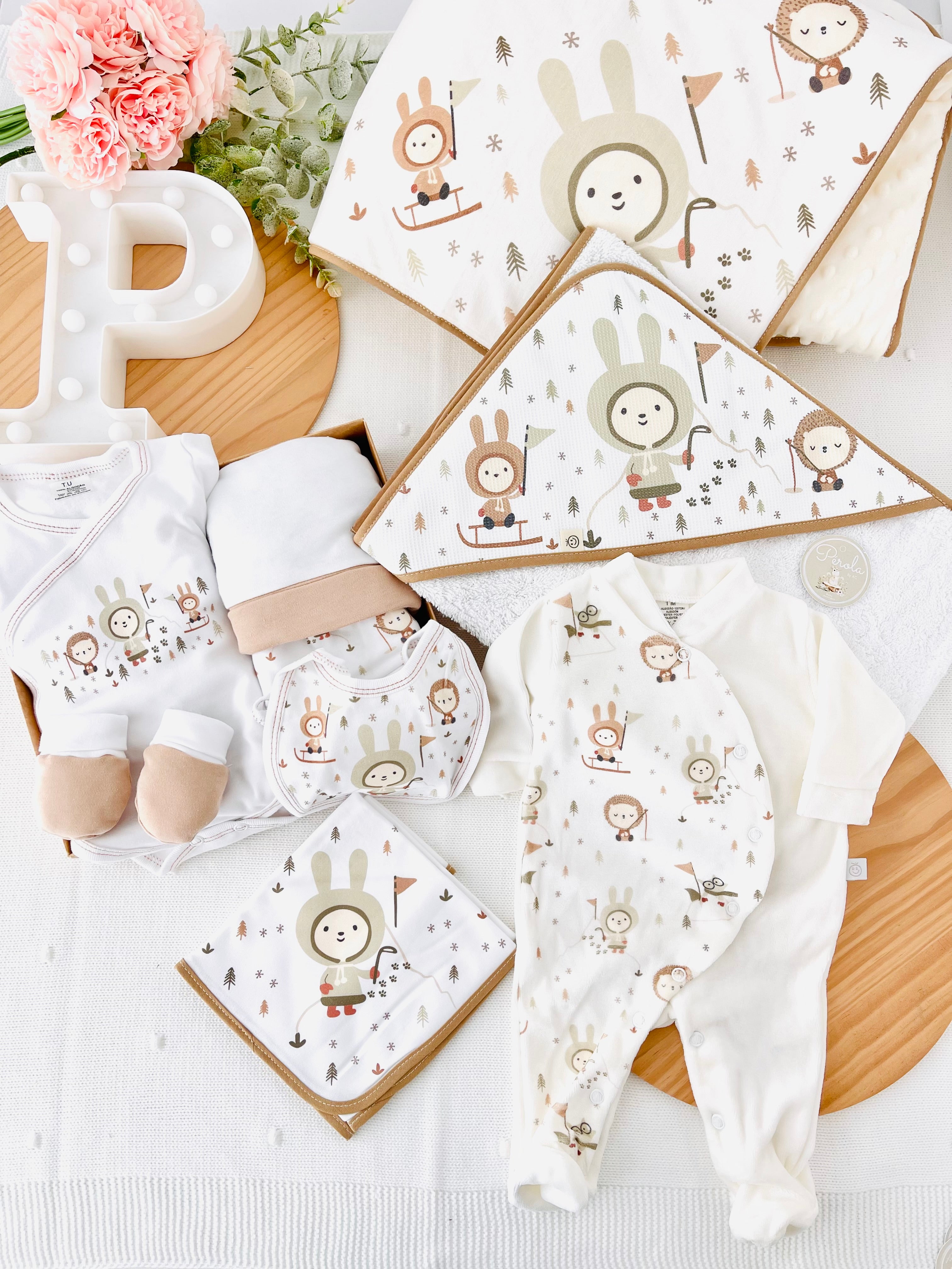 Pack enxoval unissexo: 9 peças - tema Esquimó