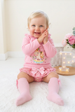 Conjunto Unicórnio Encantado Rosa – Camisola com Capuz e Tapa-Fraldas 6-36M