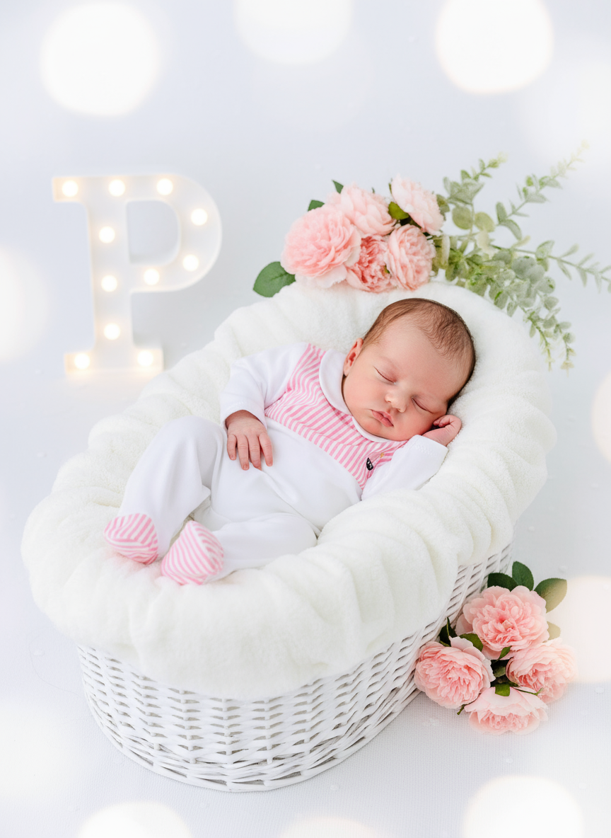 Babygrow algodão barco rosa