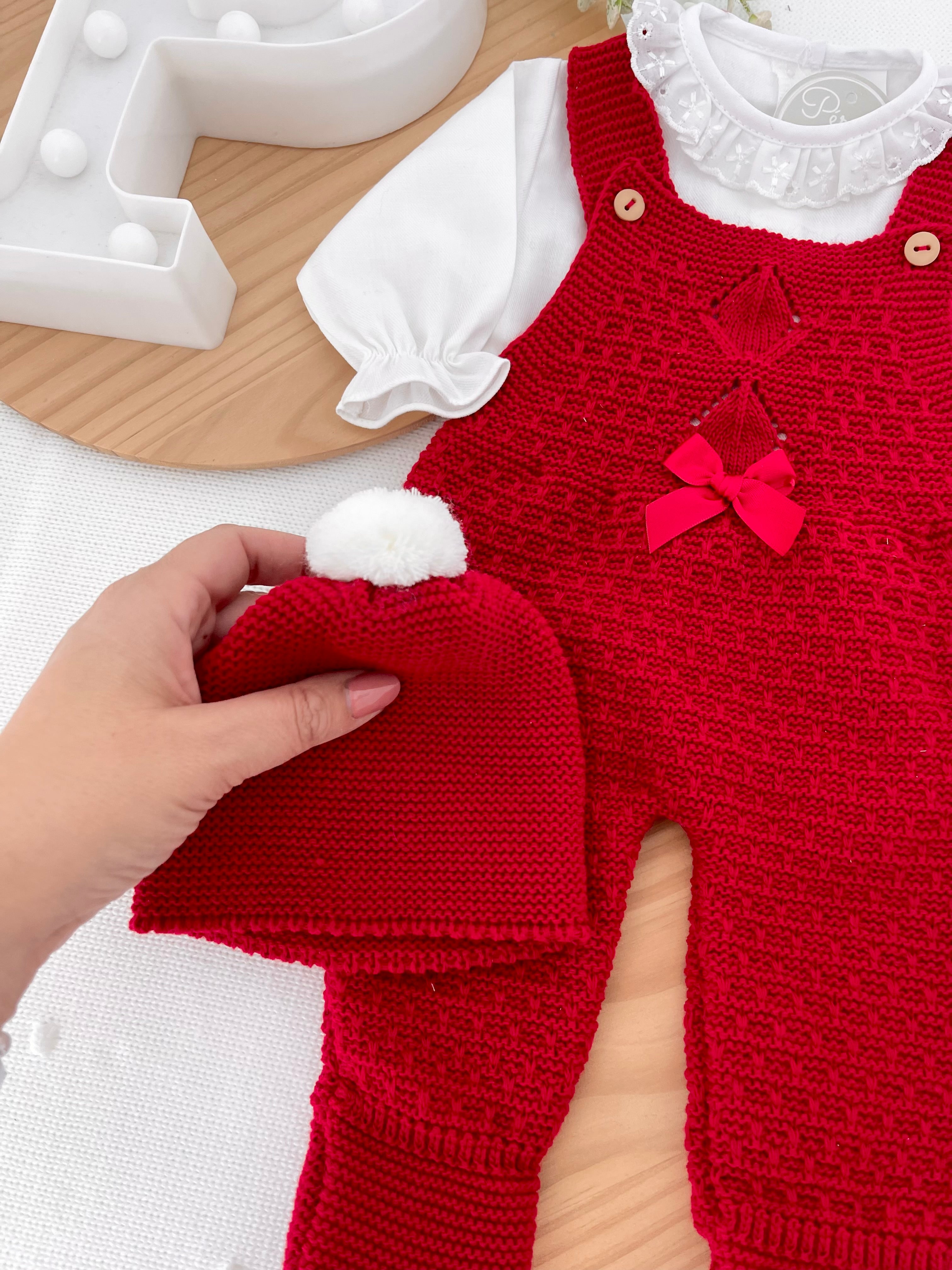 Saída maternidade em vermelho menina- Outono Inverno