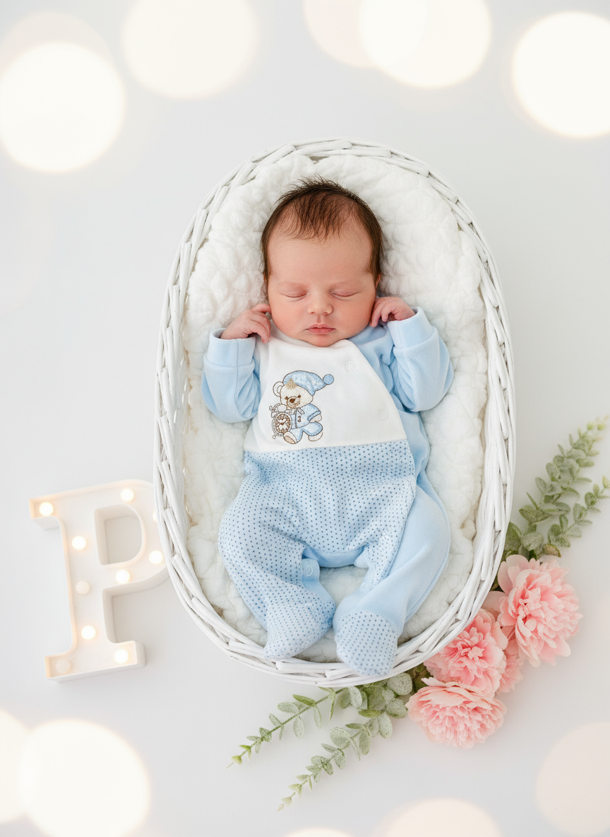 Babygrow Tic Tac em veludo