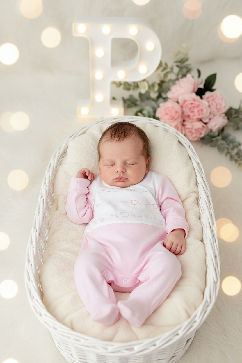 Babygrow carinhas de urso algodão