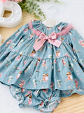 Conjunto bonequinha: vestido e tapa fraldas