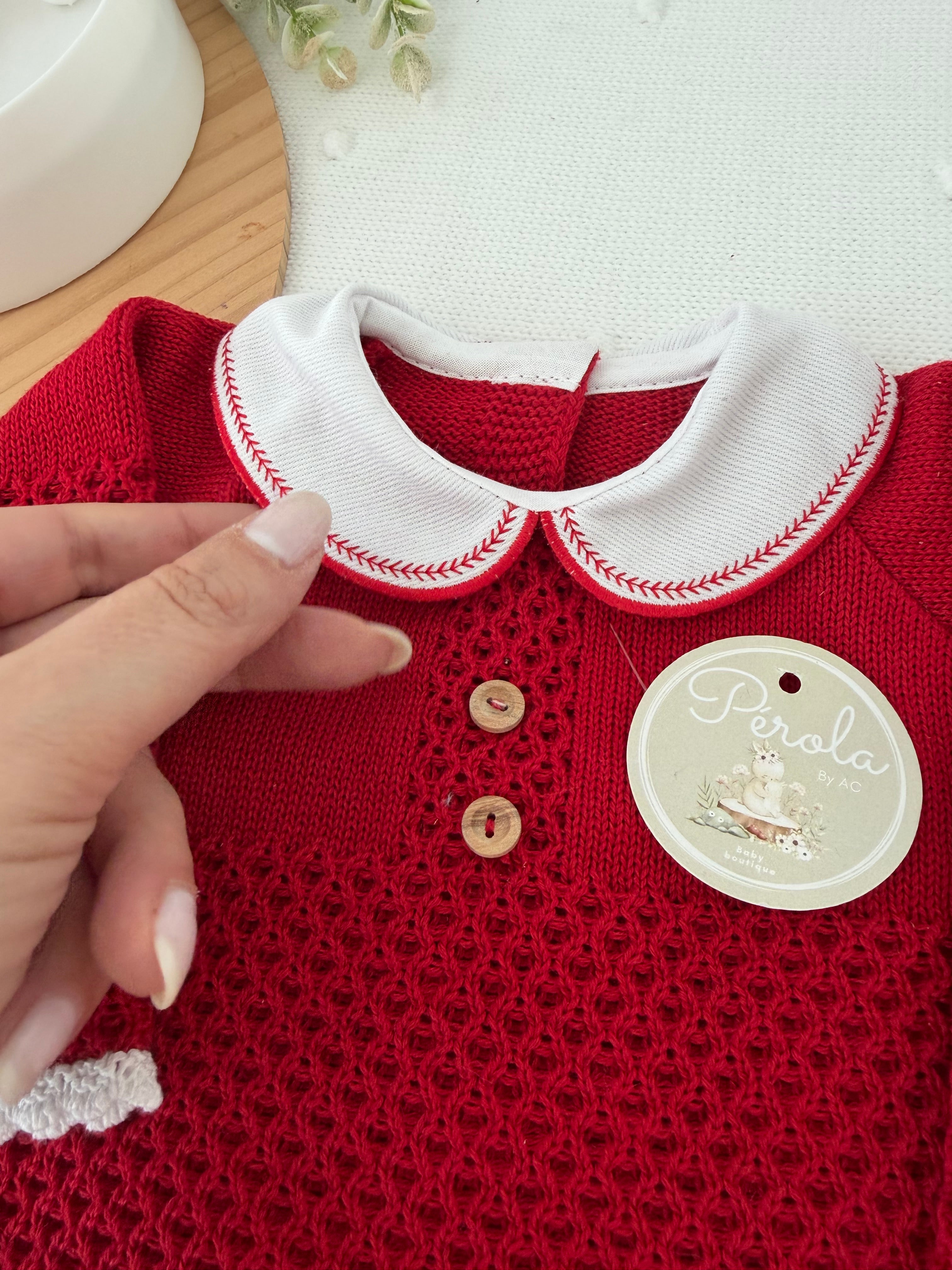 Saída de maternidade vermelho 100% algodão