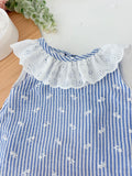 Conjunto riscas azul menina