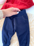 Camisola e calças “ganga” Mickey vermelho