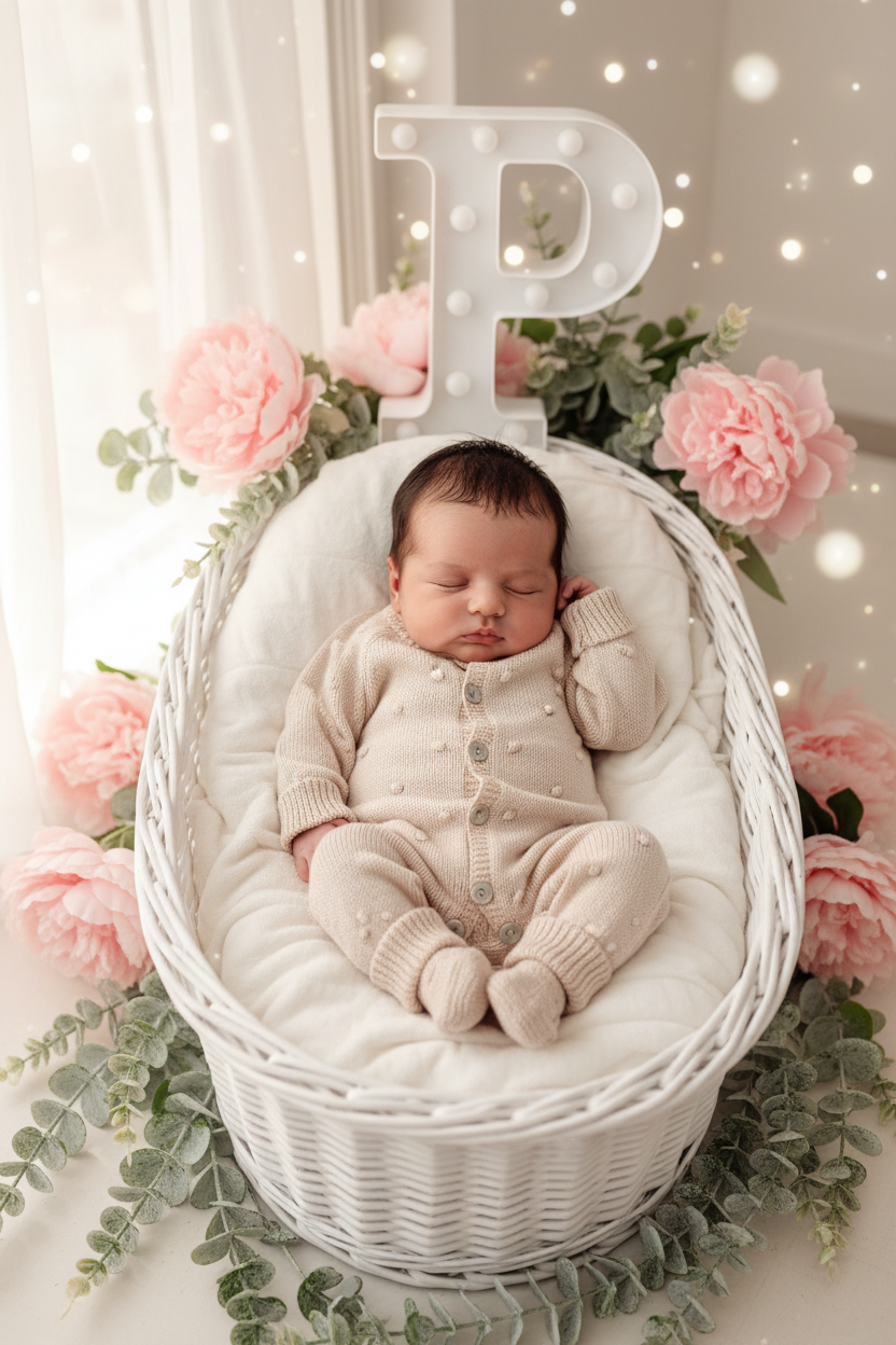 Conjunto bolinhas unissexo: macacão, gorro e carapins de malha algodão 3M e 6M