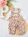 Conjunto : Jardineiras e camisola