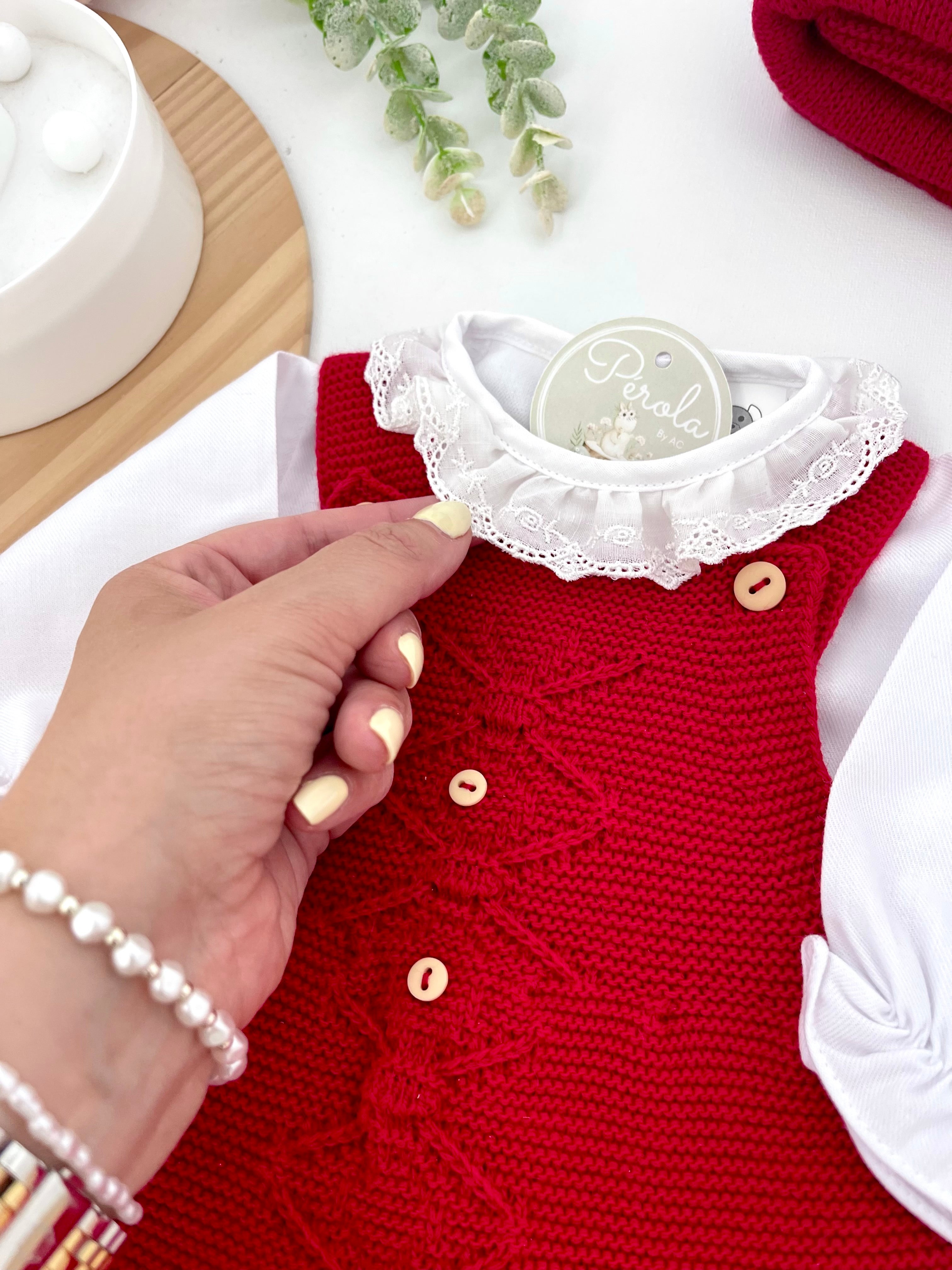 Saída maternidade vermelho menina Outono Inverno