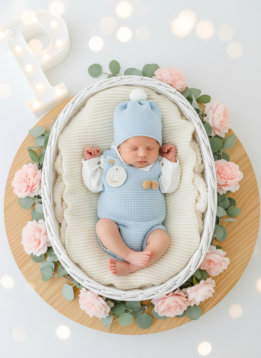 Conjunto menino: fofo com pompom, camisa e touca