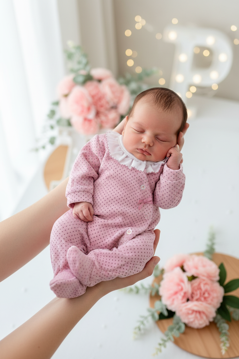 Babygrow pintinhas veludo com golinha