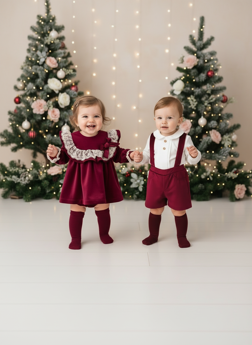 Conjunto premium em veludo: Calções com alças e camisa