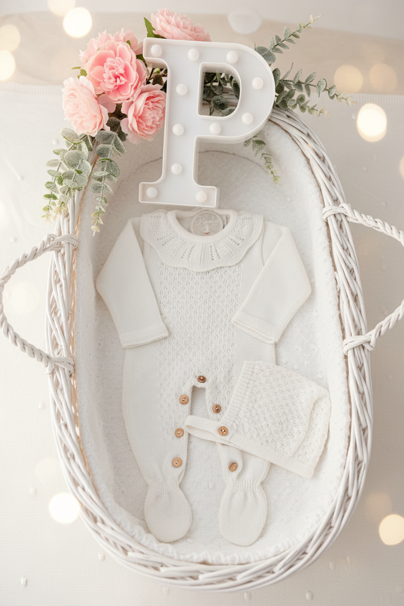 Conjunto Baby love: Babygrow e touca recém nascido