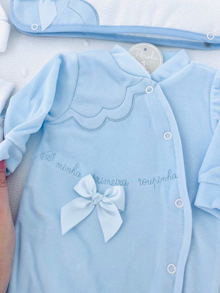 Conjunto primeira roupinha veludo-