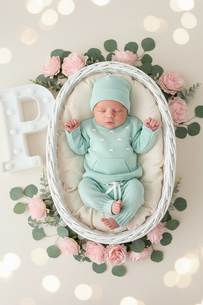 Conjunto Bebé: Camisola, Calças e Gorro 1M