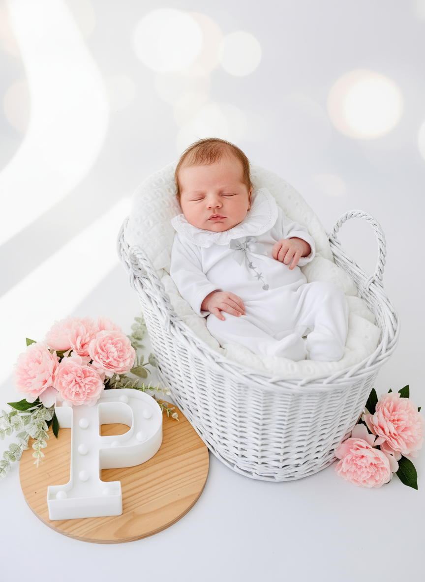 Babygrow branco veludo