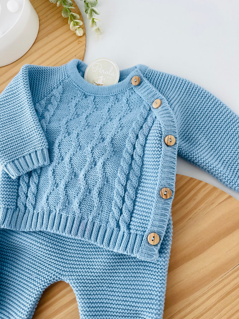 Conjunto menino: camisola, calças e gorro Outono/Inverno