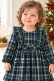 Vestido xadrez verde menina- 6-12-18M