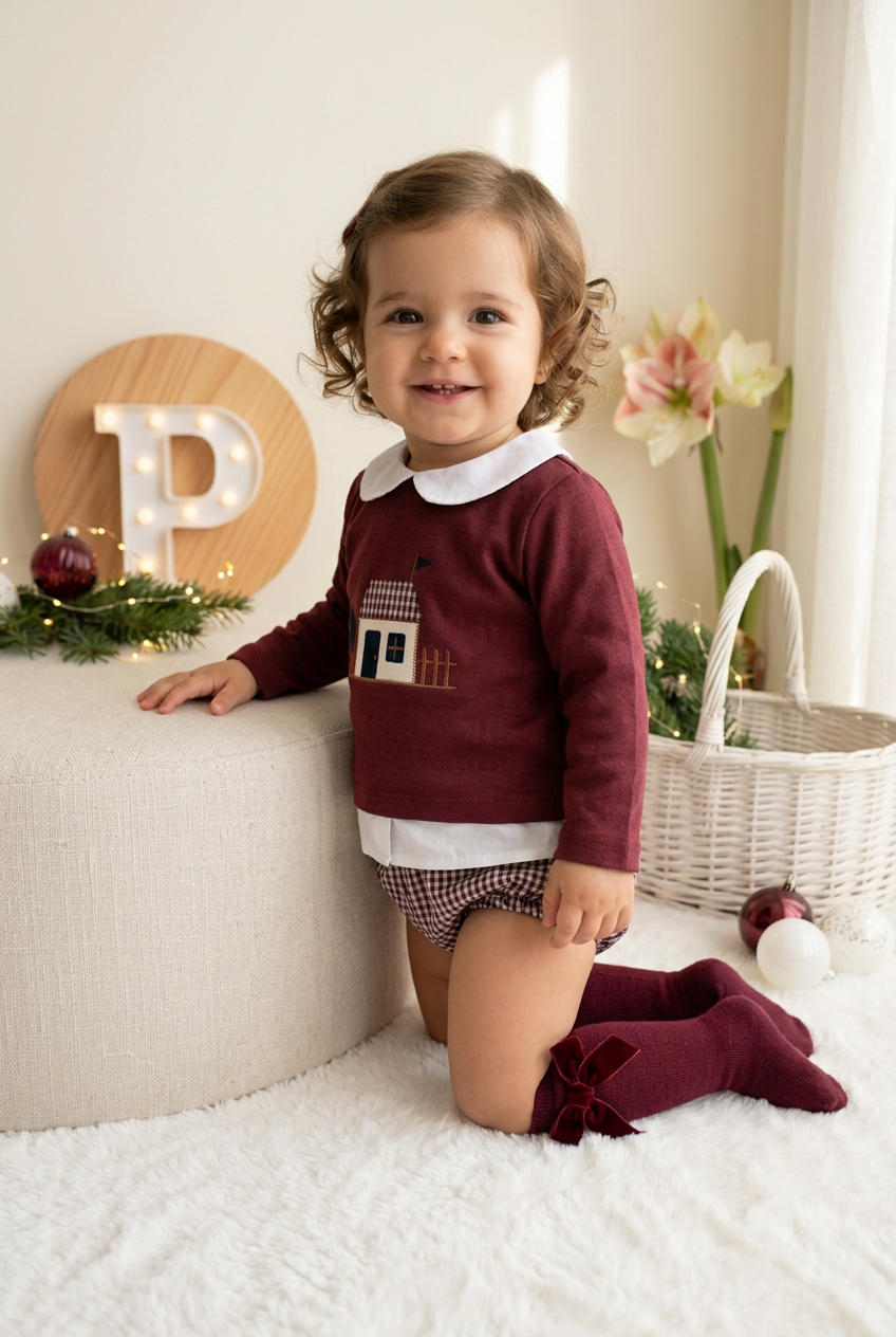 Conjunto casinha unissexo: camisola e calções
