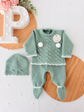 Conjunto pompons: camisola, calças e gorro Outono Inverno