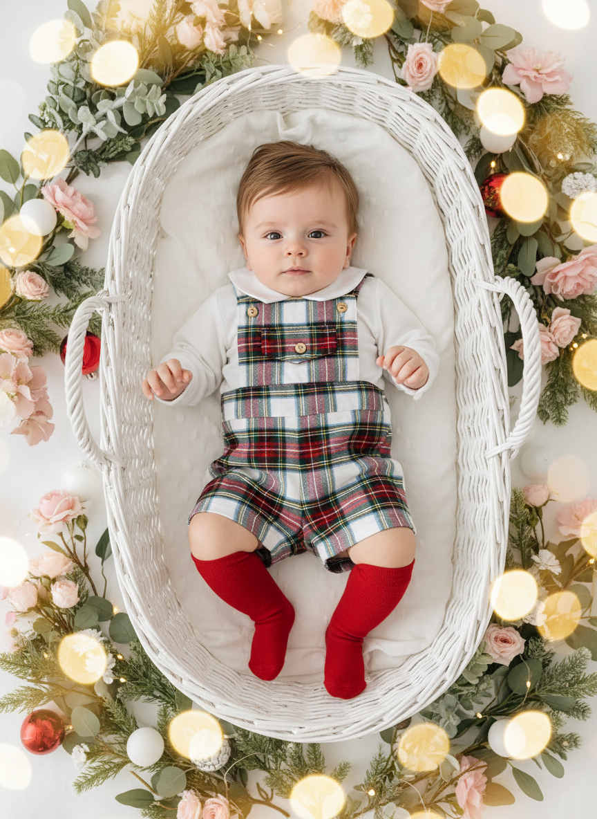 Jardineiras e camisa magia do Natal