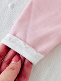 Fato de Treino Rosa com Capuz - Conjunto Cardado Quentinho (3-36m)