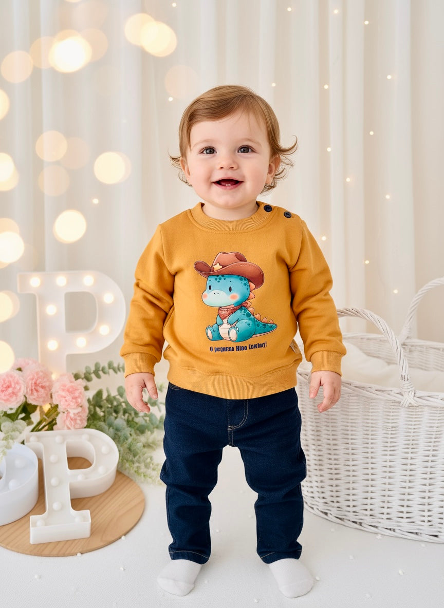 Camisola e calças de ganga: pequeno cowboy