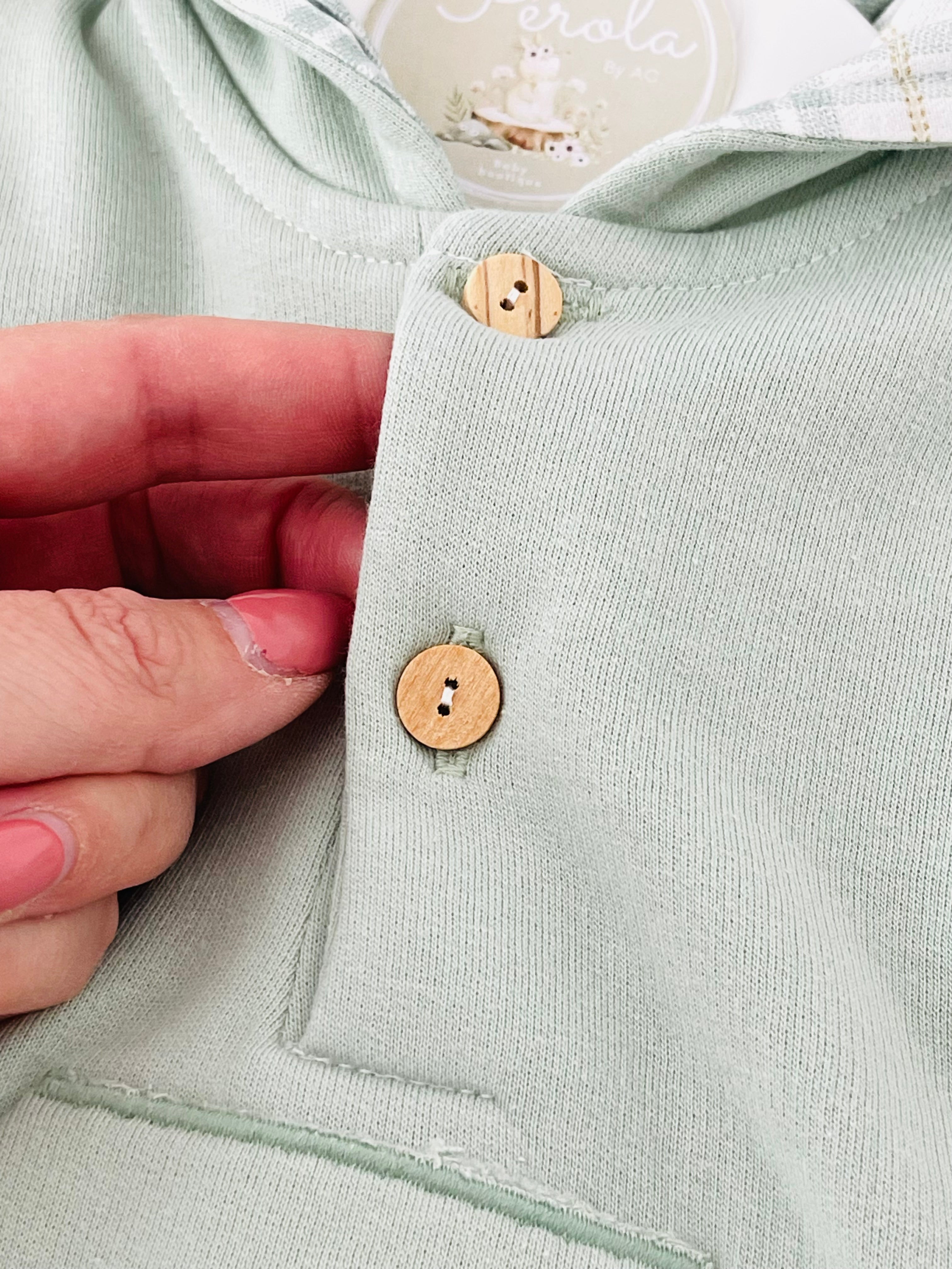 Conjunto Bebé verde com Capuz - Camisola e Calças Cardadas (3-36m)