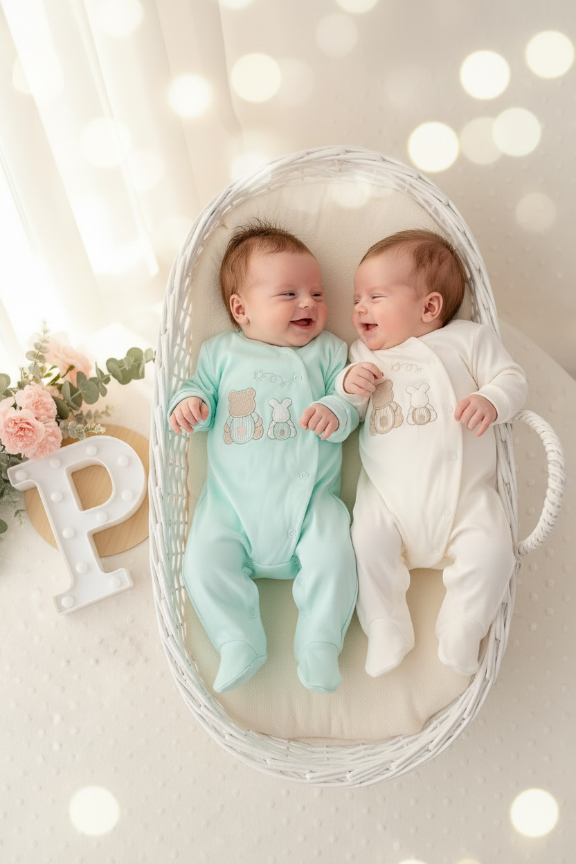 Babygrow algodão unissexo 3m 6m 9m e 12m