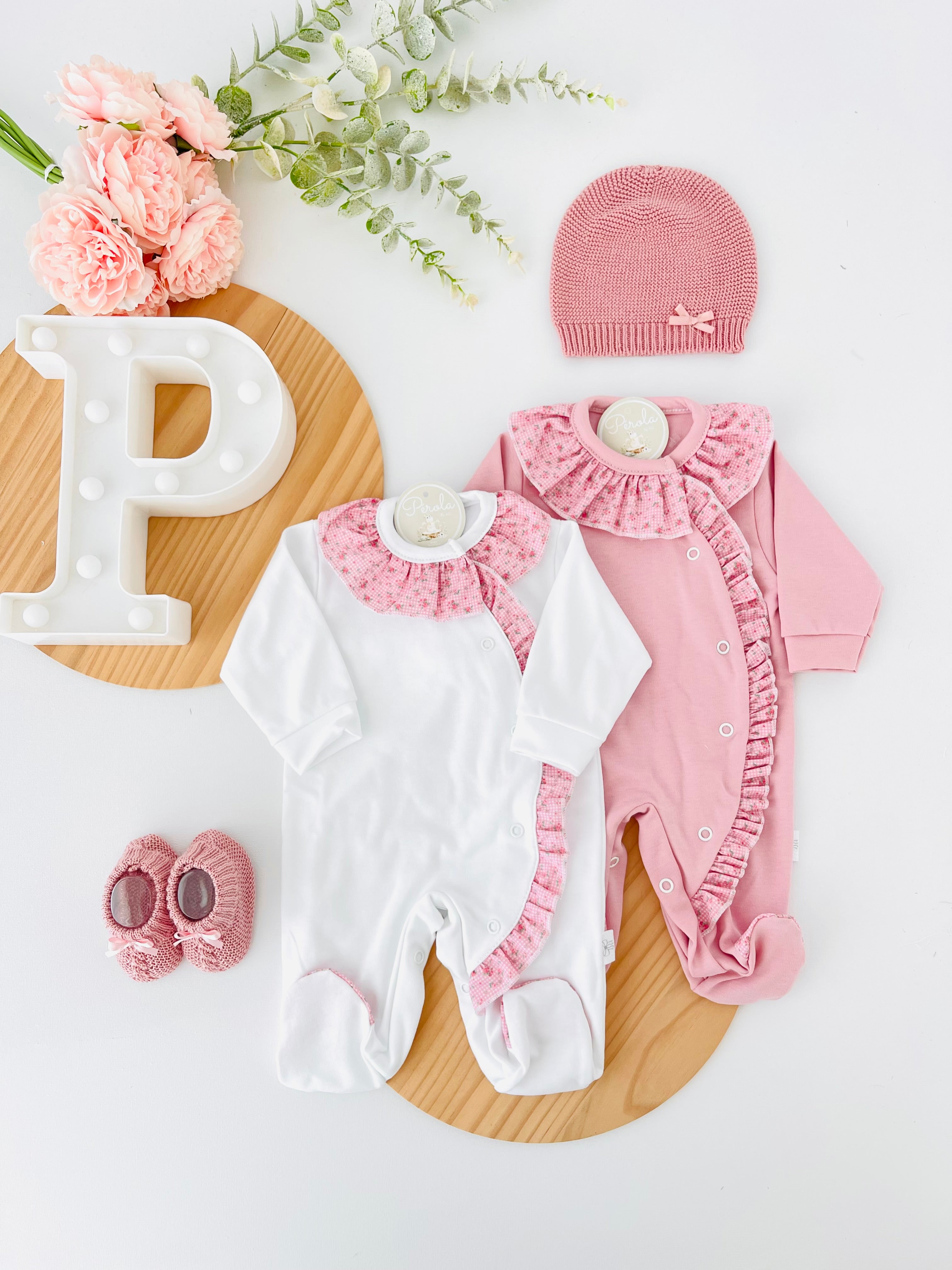 Babygrow em algodão - tema flores