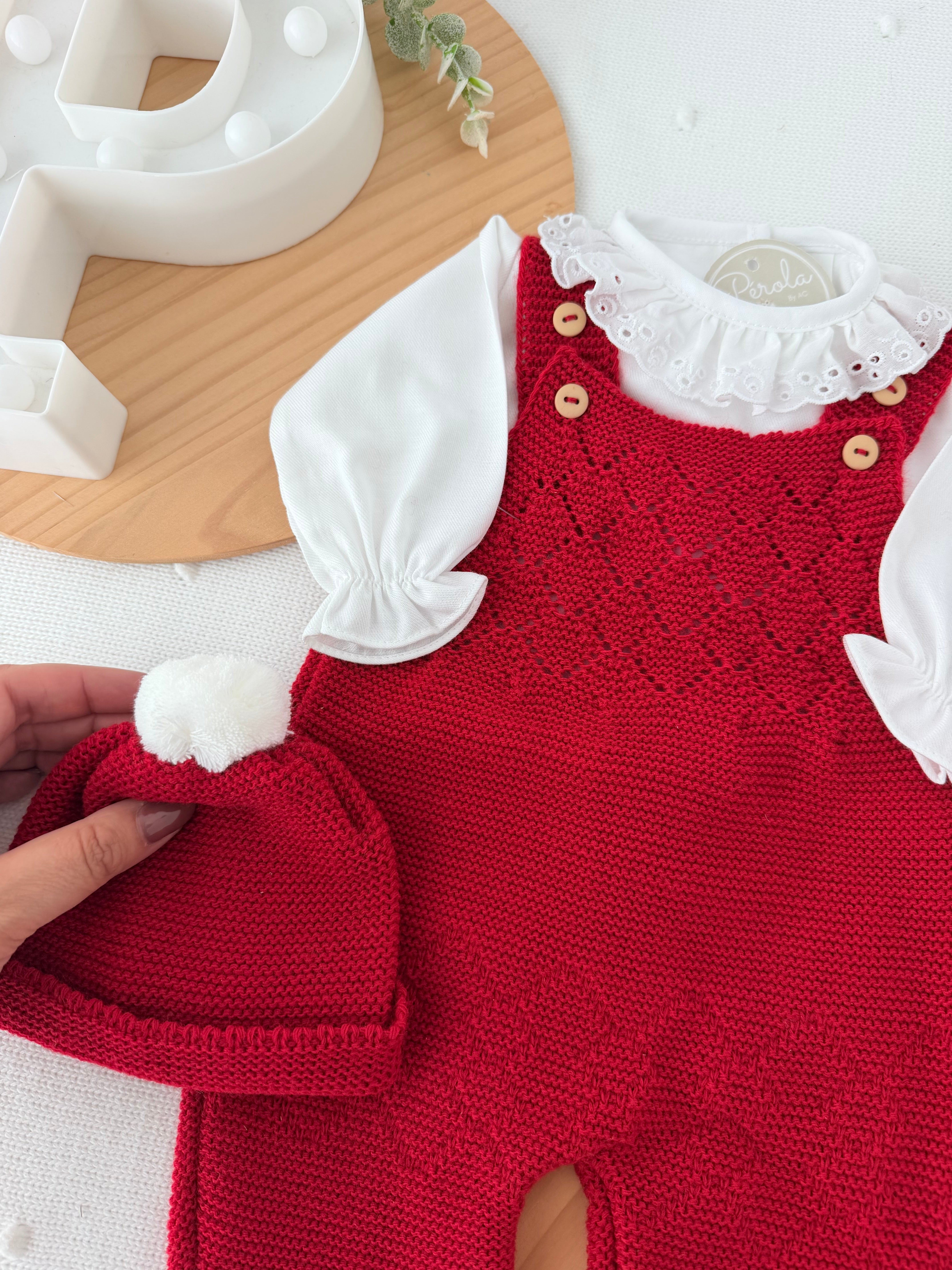 Saída maternidade vermelho menina Outono Inverno