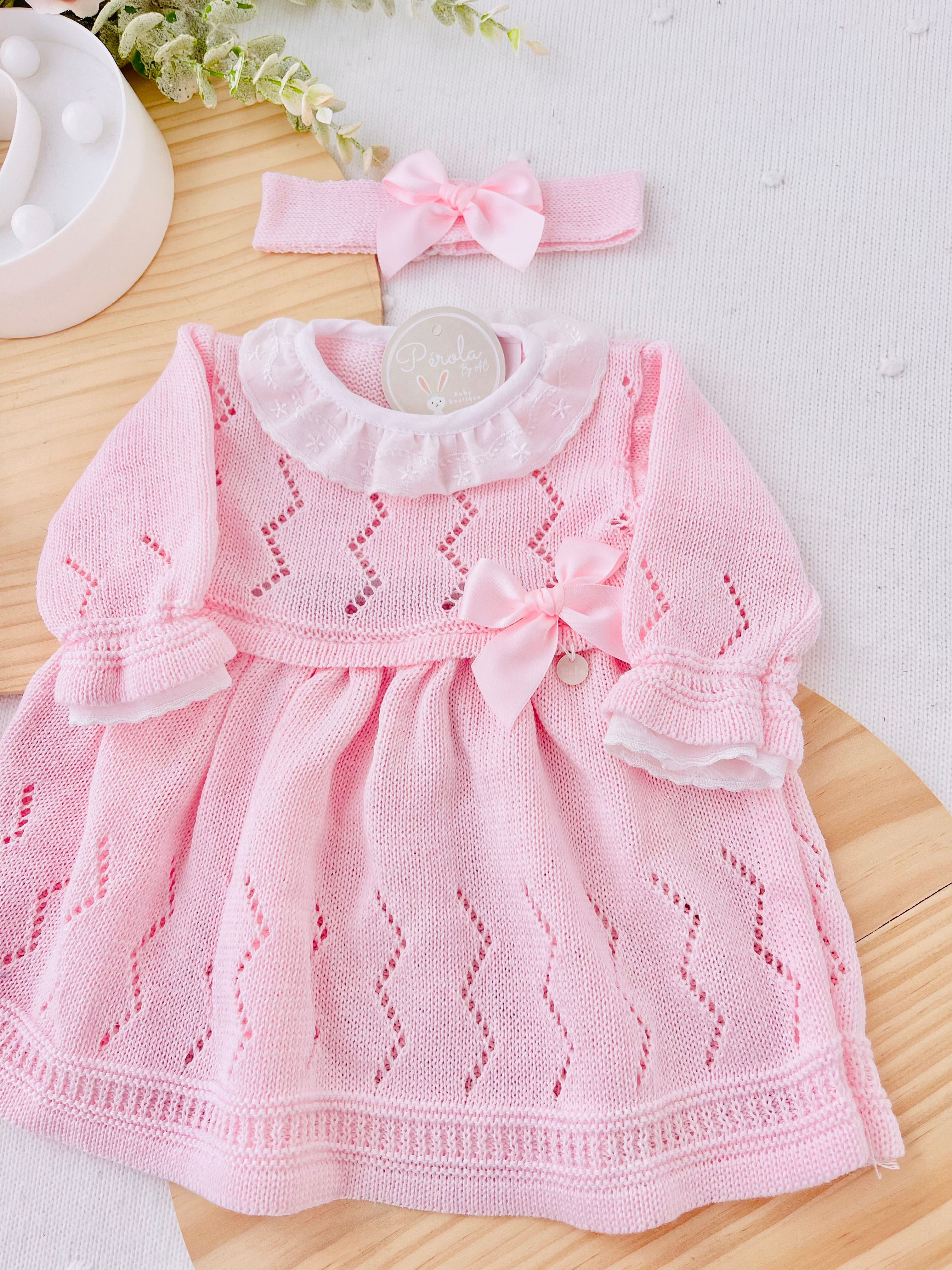 Conjunto Vestido e fita para o cabelo - 100% algodão