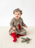 Conjunto Menina estilo Burberry - Vestido e Bóina