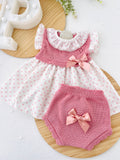 Vestido e tapa fraldas bolinhas