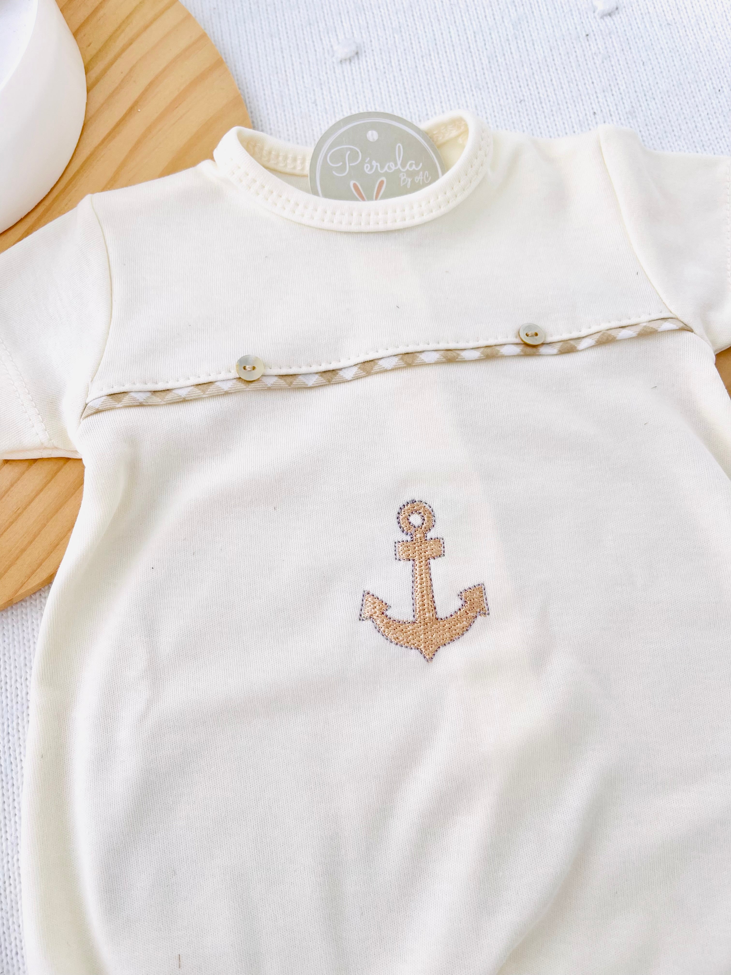 Macacão algodão âncora