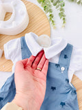 Conjunto raposas: jardineiras e camisola