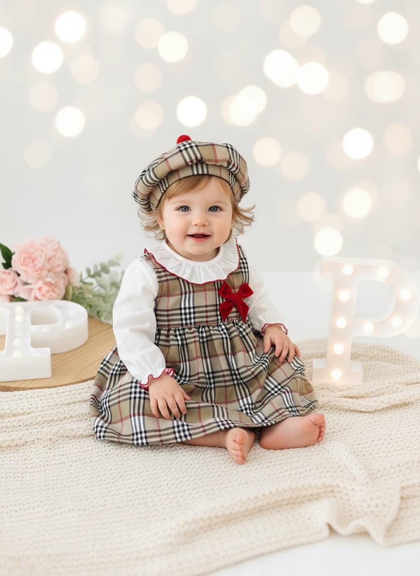 Vestido, blusa e bóina estilo Burberry 2.0