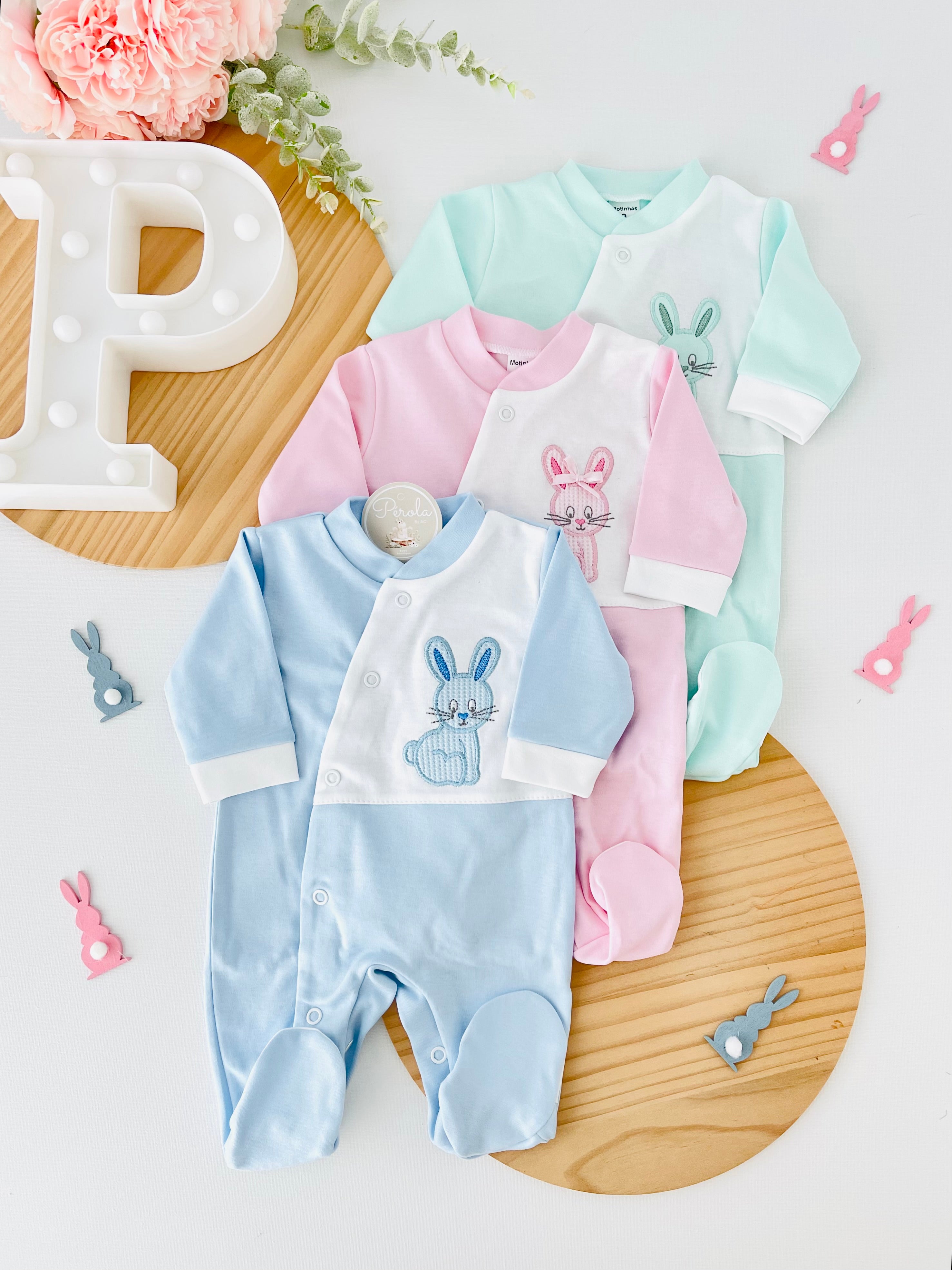 Babygrow coelho algodão