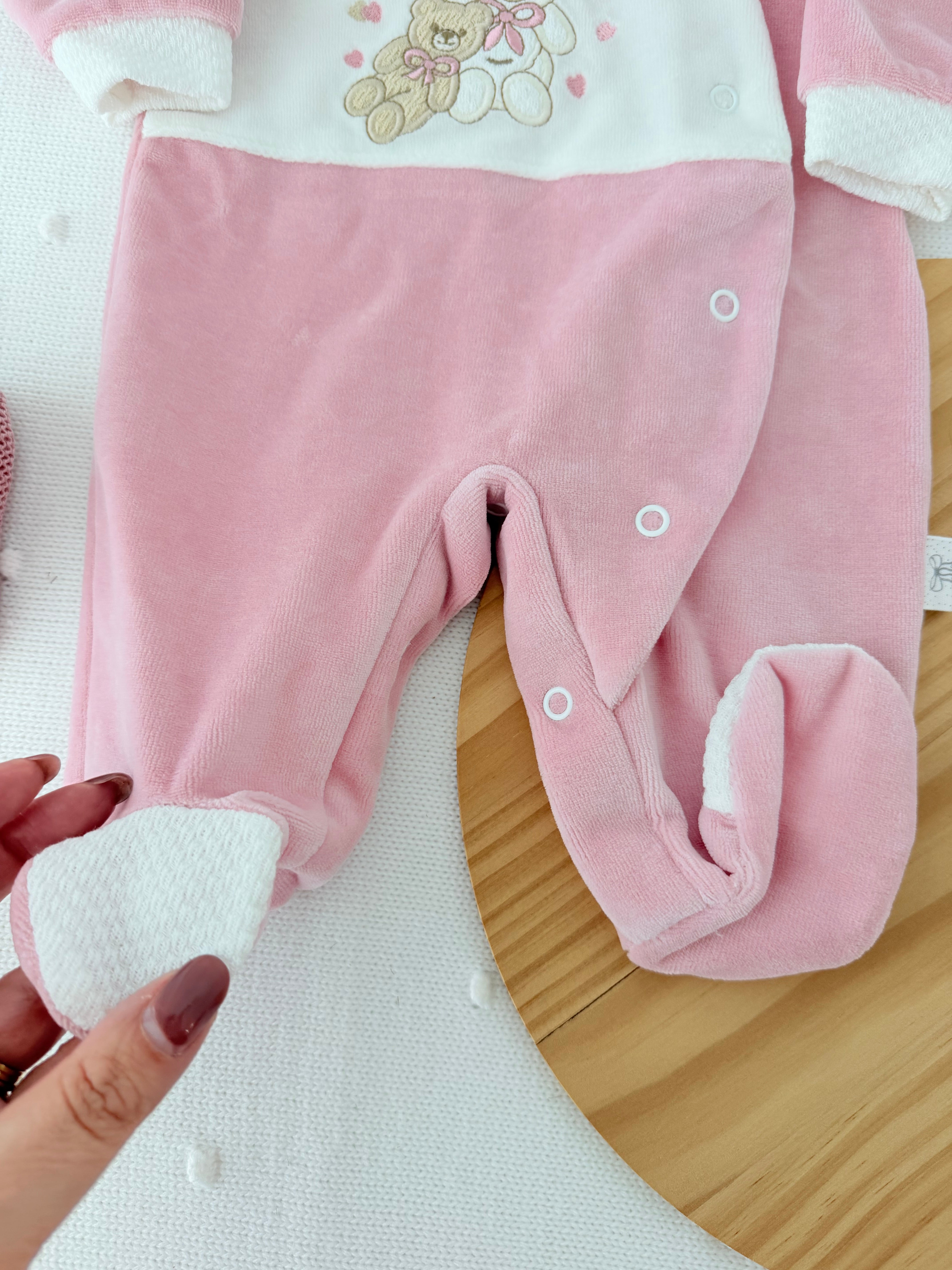 Babygrow corações em veludo