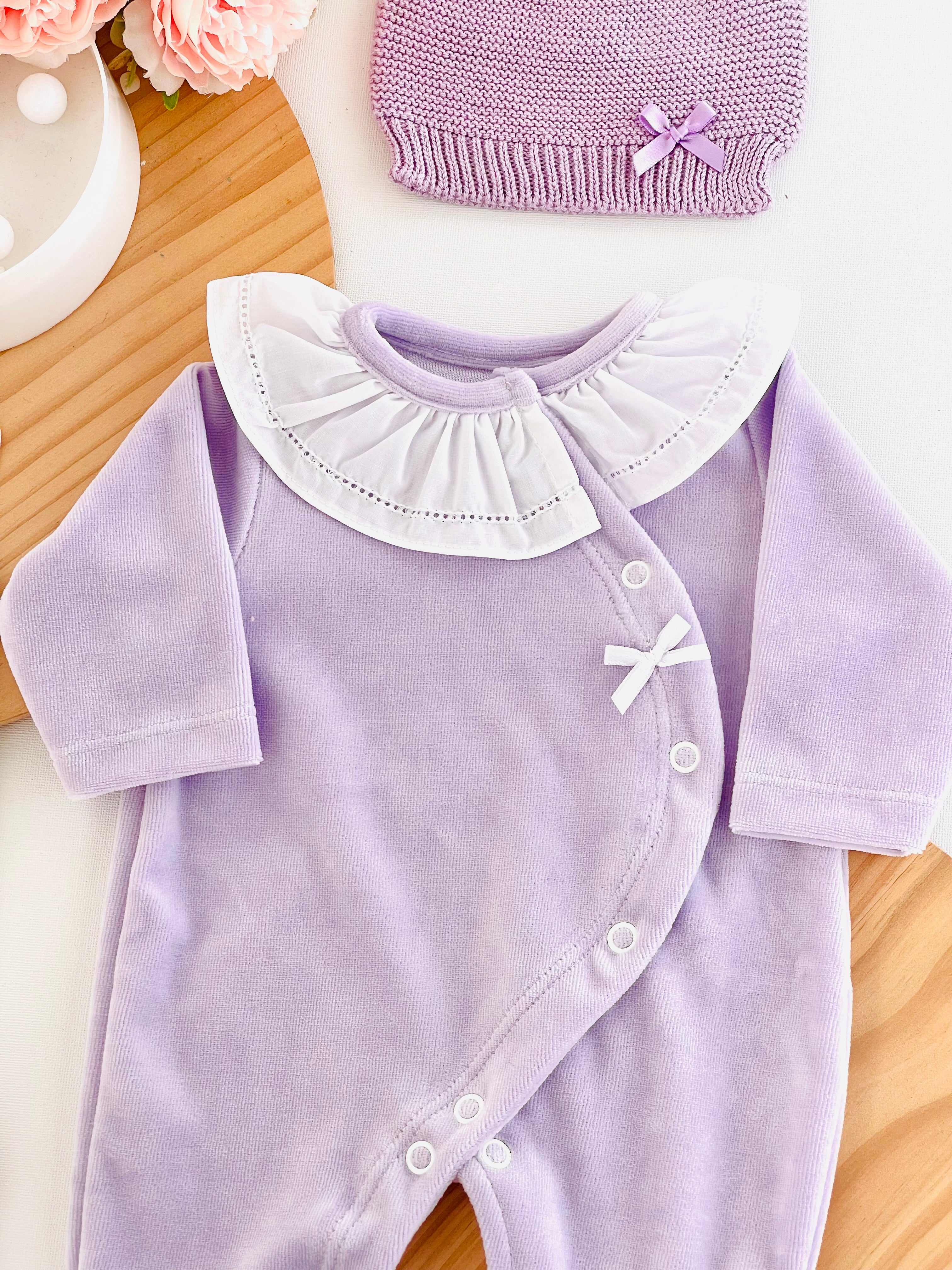 Babygrow Carinho em veludo com golinha grande