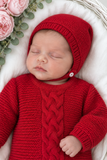 Babygrow e touca vermelho- saída de maternidade