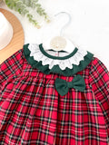 Vestido tartan com detalhes em verde